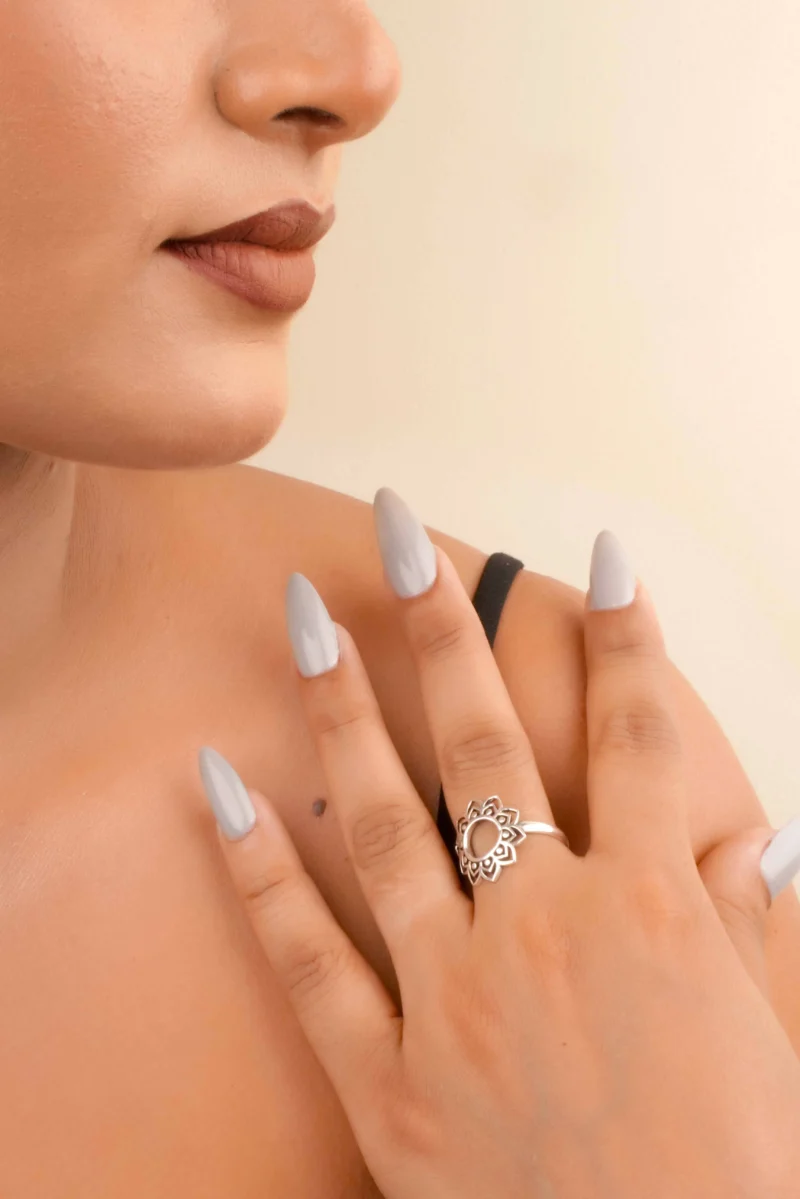 925 Silver Lotus Mandala Ring – Timeless Elegance Inspired by Nature - Image 4