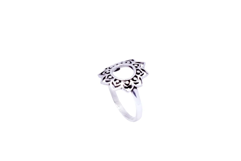 925 Silver Lotus Mandala Ring – Timeless Elegance Inspired by Nature - Image 2