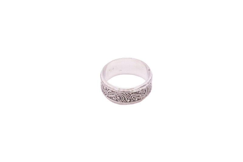925 Sterling Silver Antique Floral Band – Royal Heritage in Every Detail - Image 3