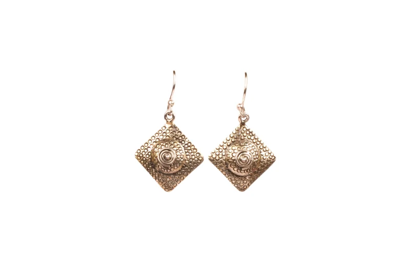 Handcrafted Oxidized Silver Dangle Earrings – Tribal-Inspired Artistic Design - Image 3