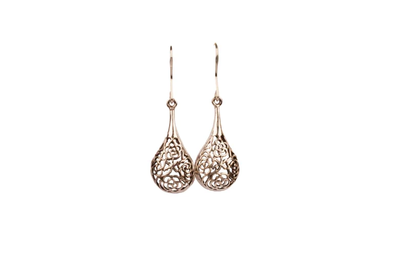 925 Silver Filigree Drop Earrings – Graceful Beauty in Every Curve
