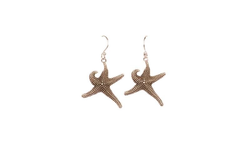 925 Silver Starfish Dangler Earrings – Ocean-Inspired Elegance