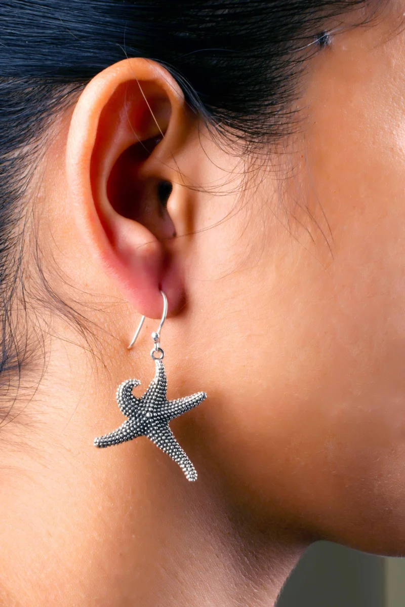 925 Silver Starfish Dangler Earrings – Ocean-Inspired Elegance - Image 3