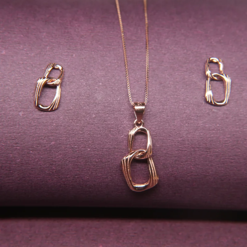 Modern Abstract Sterling Silver Pendant – Geometric Double Loop Design (Chain Not Included) - Image 2