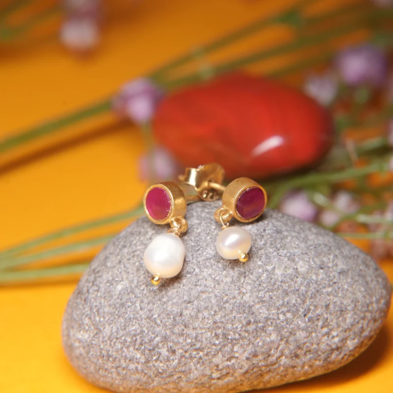 Minimalist Kundan 925 Silver Earrings - Image 8