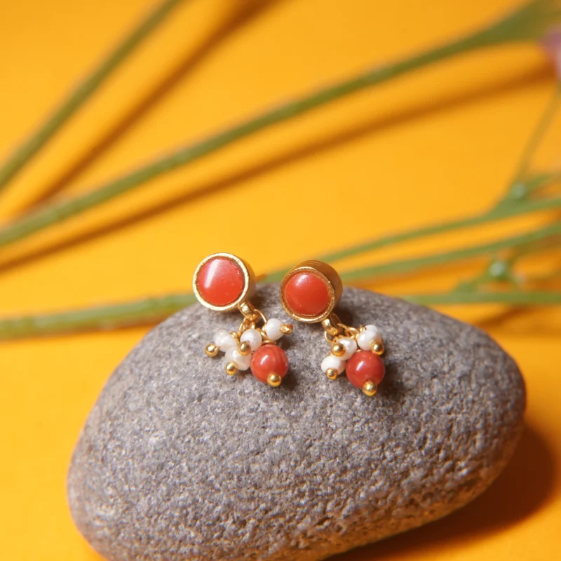 Minimalist Kundan 925 Silver Earrings - Image 12