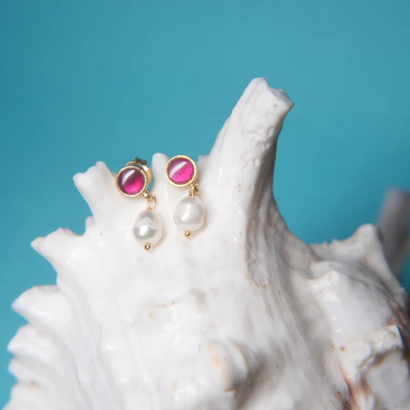 Minimalist Kundan 925 Silver Earrings - Image 4