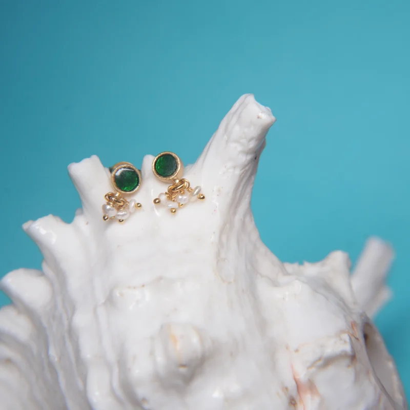 Minimalist Kundan 925 Silver Earrings - Image 6
