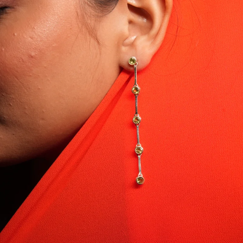 Elegant Sterling Silver Dangle Earrings with Sparkling Topaz Accents - Image 4