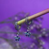 Charming 925 Sterling Silver Bali Earrings with Blue Floral Danglers – Delicate & Feminine Design