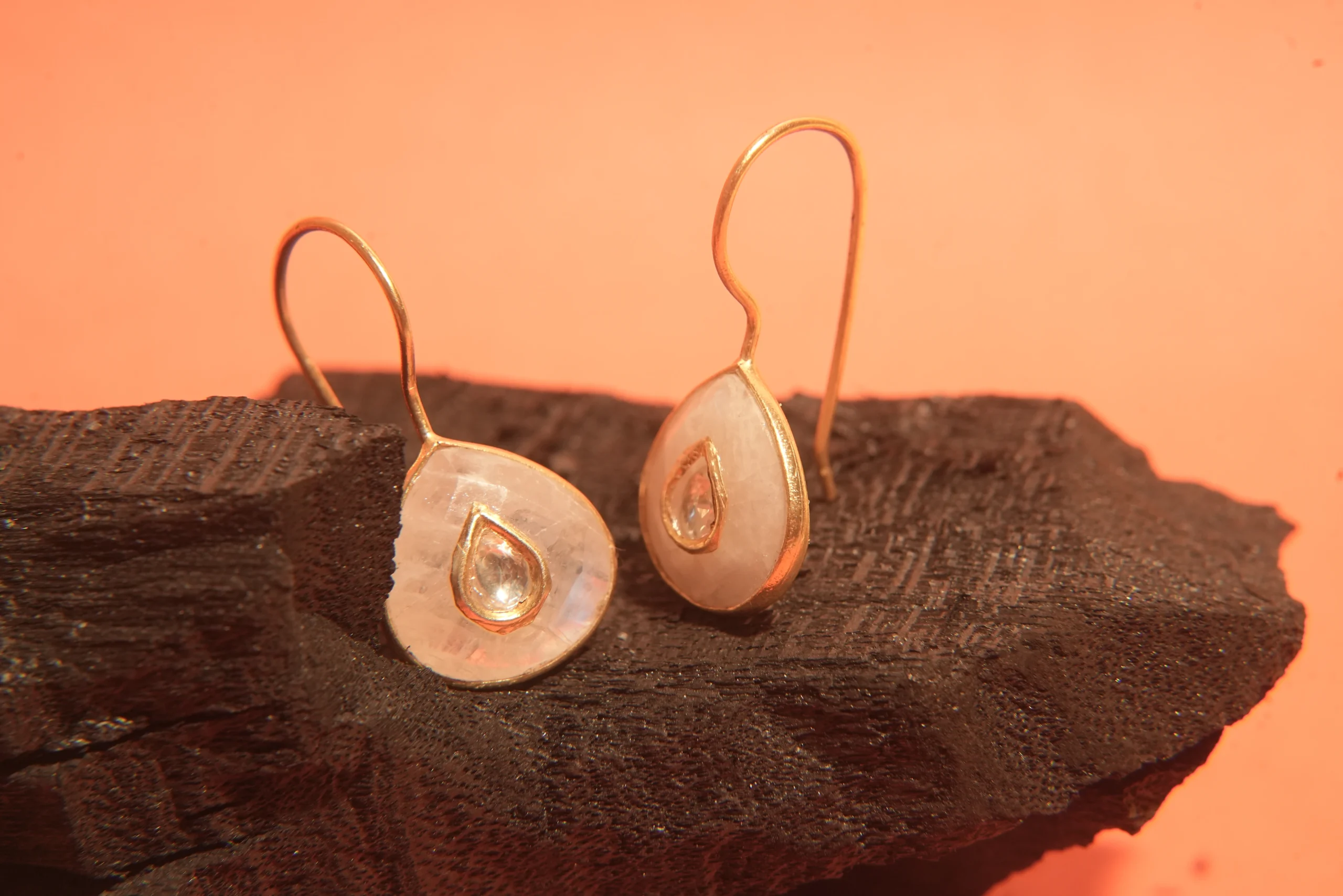 Elegant Teardrop 925 Silver Earrings with Quartz Stone