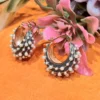 Elegant Silver Bali with Pearl Beads – Traditional & Stylish Hoop Earrings