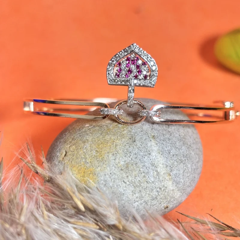 Rose Gold Diamond Bracelet with Ruby Accents