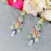 ✨ Elegant Multi-Coloured Stone Silver Earrings ✨