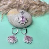Silver Pendant Set with Pink Stone & Zircon Sparkle without chain