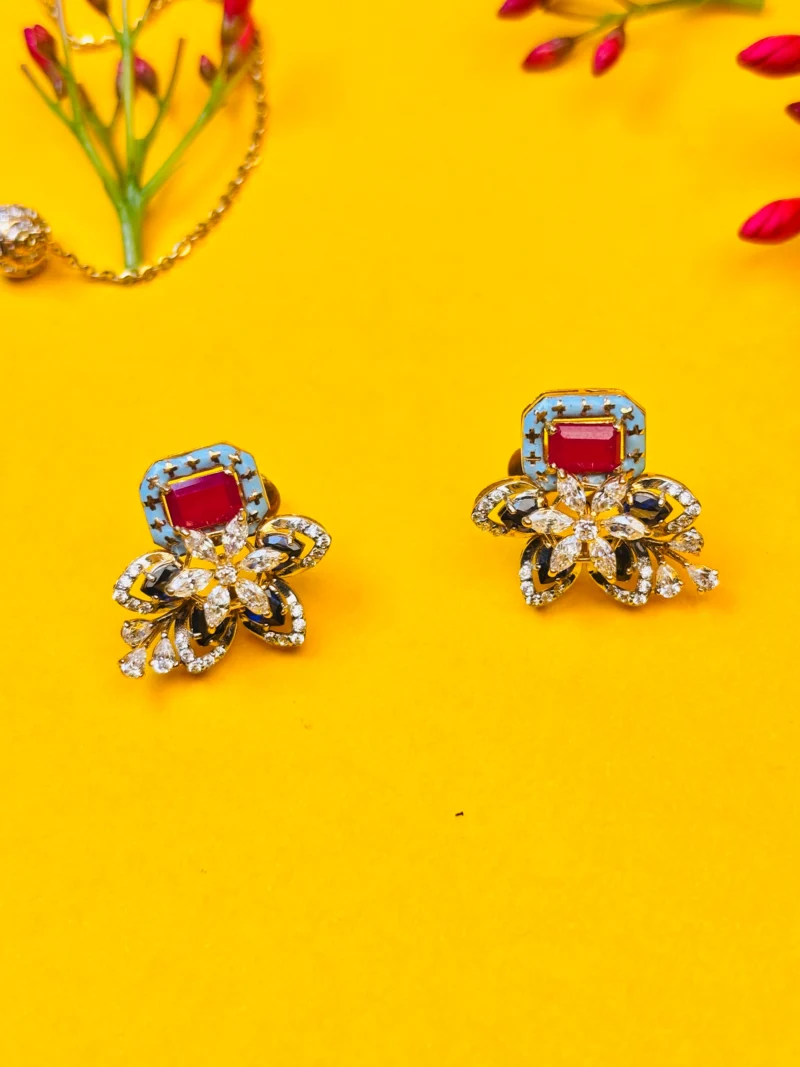 Luxury Rose Gold Pendant Set with Zircon and Color Stones - Image 4