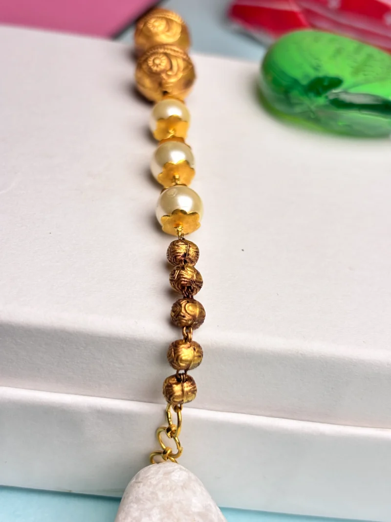 Traditional 22KT Gold Bracelet with Intricate Bead Design - Image 3