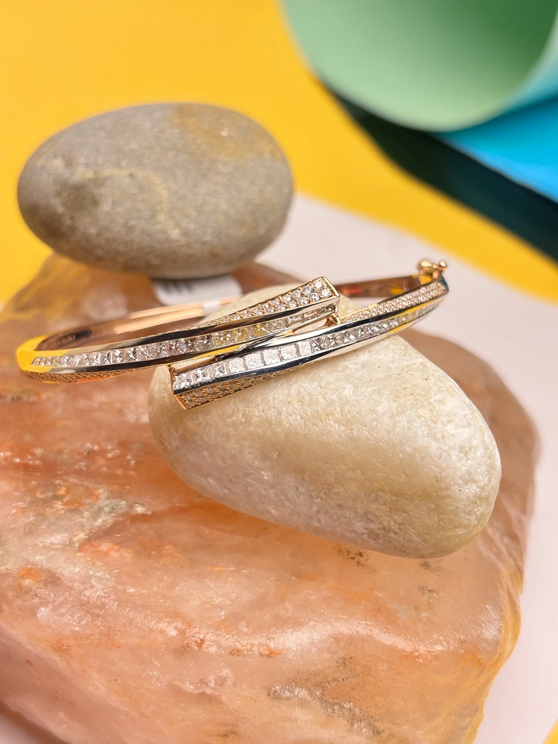 Elegant Gold & Diamond Bracelet – Dual Row Sparkle - Image 2