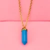 Handcrafted Blue Quartz-Style Point Necklace on Sterling Silver Chain