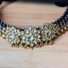 Heritage Kundan Floral 925 Silver Choker Necklace with Gold Polish