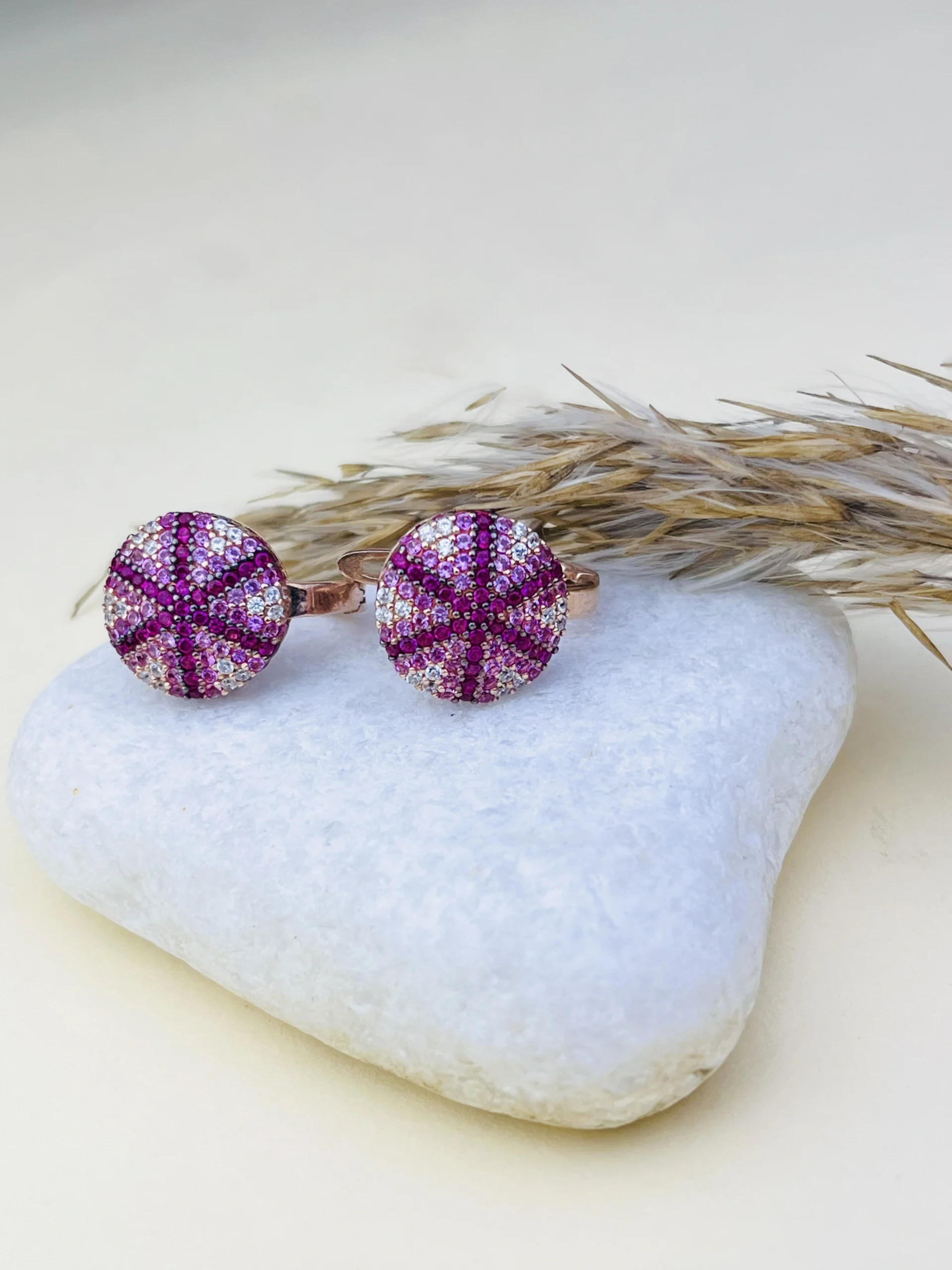 Luxury 925 Sterling Silver Pink Stone Pendant Set with Matching Ring – Micro Pave Finish - Image 3