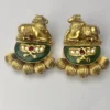 Nandi Temple Design 925 Sterling Silver Gold-Plated Statement Earrings