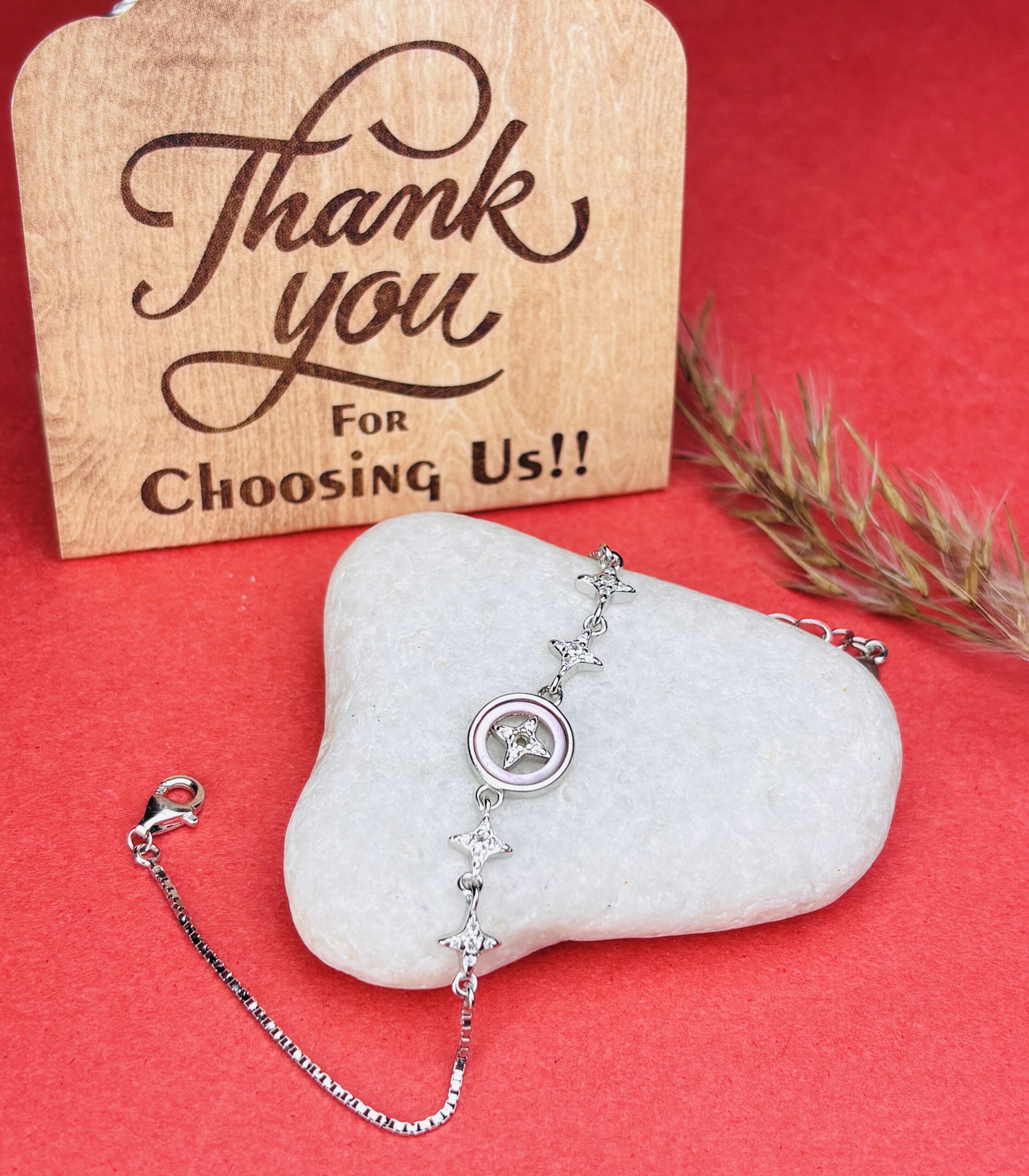 925 Sterling Silver Pink Enamel Bracelet Star Flower CZ Charm Adjustable Box Chain Women Gift - Image 5