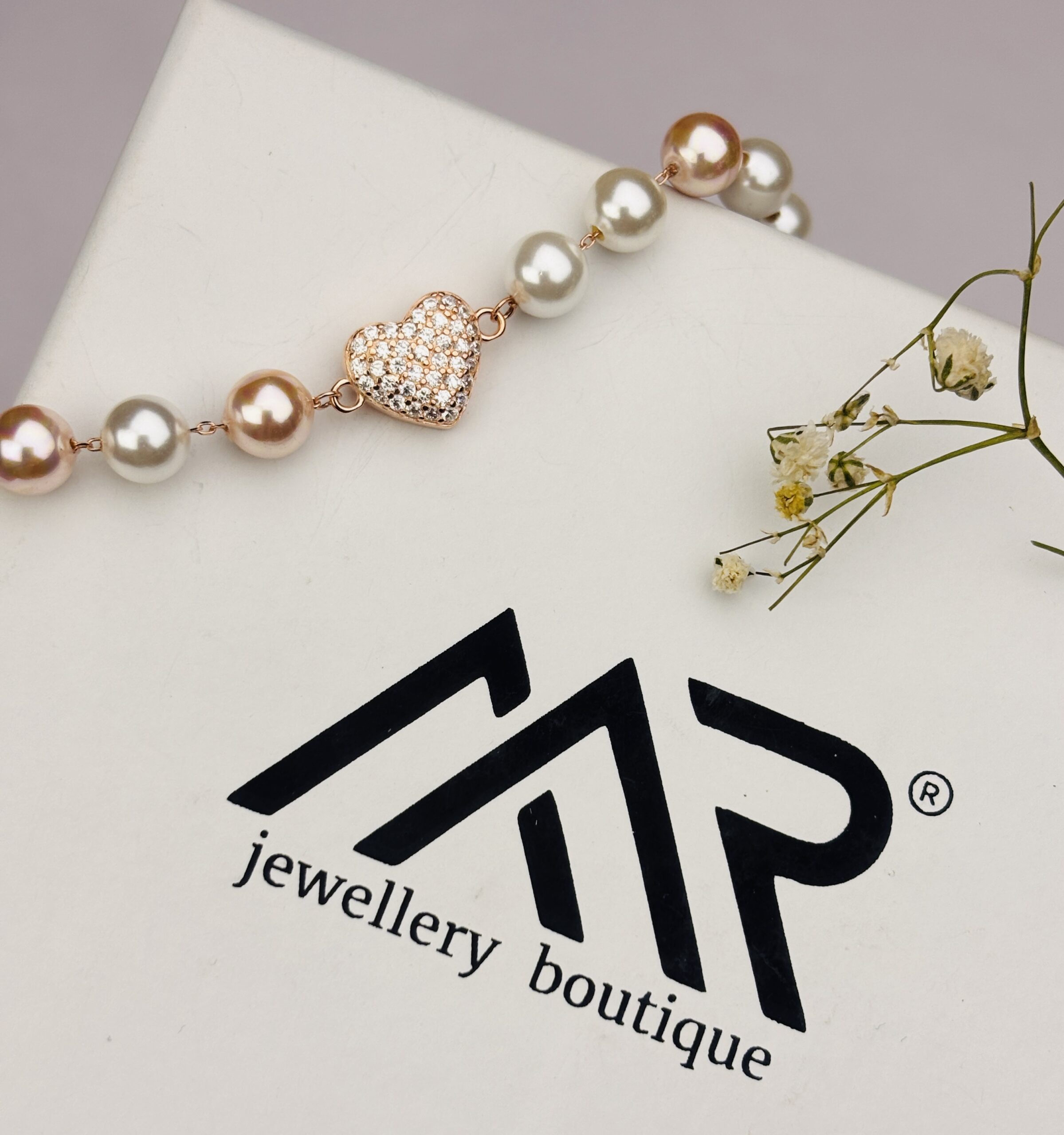 925 Sterling Silver Rose Gold Pearl Heart Bracelet White Pink Beads CZ Charm Adjustable - Image 3