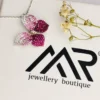 925 Sterling Silver Pink Butterfly Pendant Necklace | Pavé CZ Butterfly Charm Chain for Women