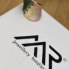 925 Sterling Silver Rose Gold Green CZ Statement Ring Pave Cocktail Ring Women