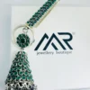 925 Silver Green Stone Keyring – Traditional Jhumka Bell Design with Floral Charm & Ornate Detailing