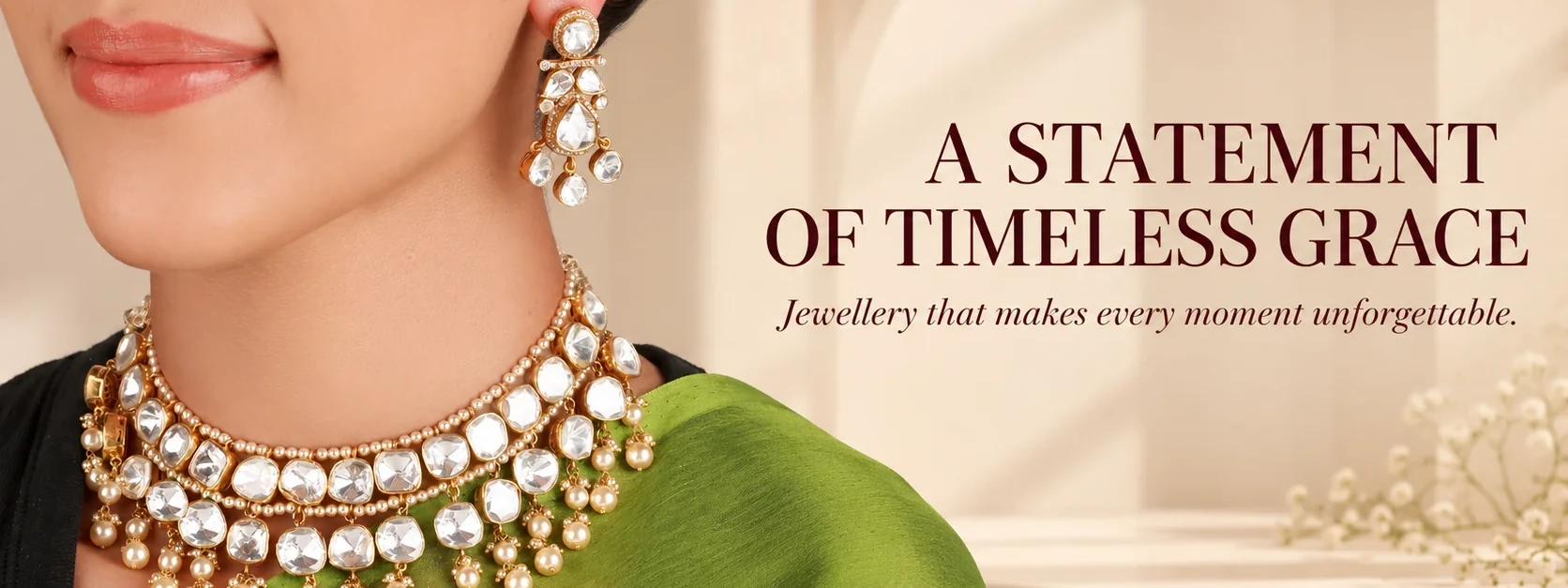 A statement of timeless grace: AAR Jewellers kundan necklace and earrings